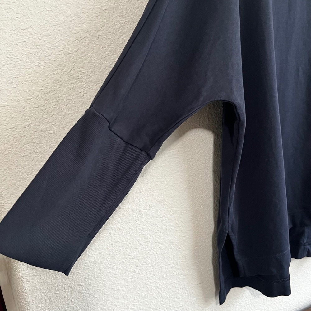 Pact Organic Cotton Oversized Sweatshirt Navy Blue XL XXL Crew Neck High Low Hem - Picture 4 of 9